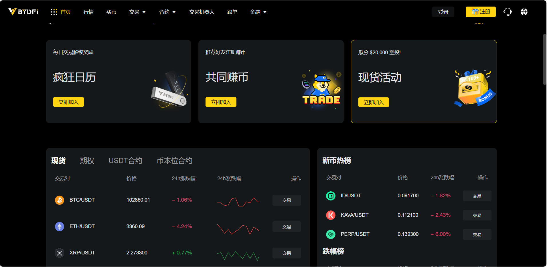 新版区块链交易所|币币|平台币|U本位|期权|链上充提|机器人|多语言